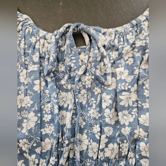 NWT - Lucky Brand Viscose Stretch Blue Floral Smocked Waist Maxi Dress - XL - Picture 6 of 15